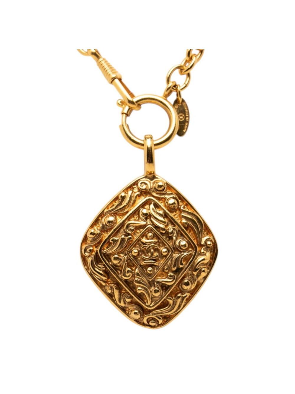 Chanel Cc Logo Pendant Necklace Metal #256867C11B